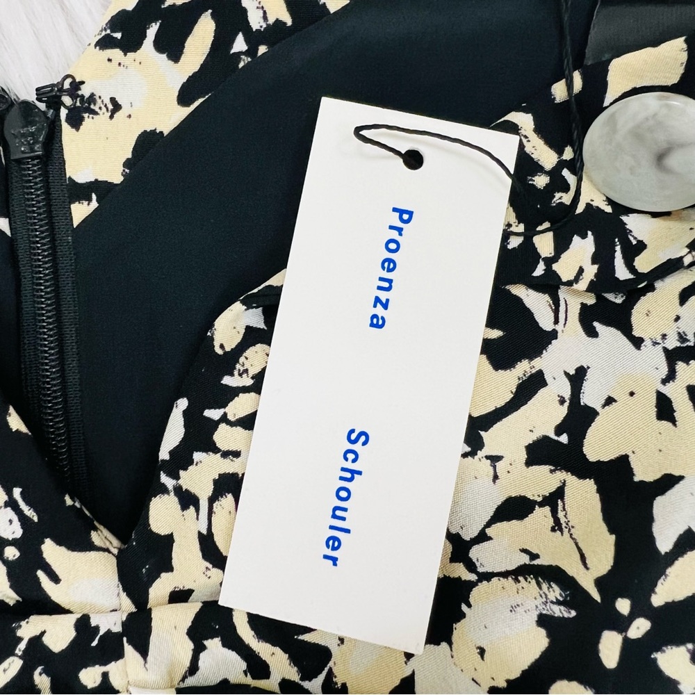 NWT Proenza Schouler Asymmetric Flower-Print Silk Top - Picture 9 of 14